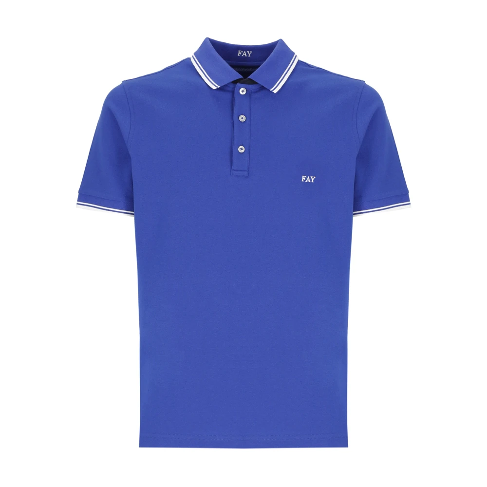 Fay Polo Shirts Blue Heren