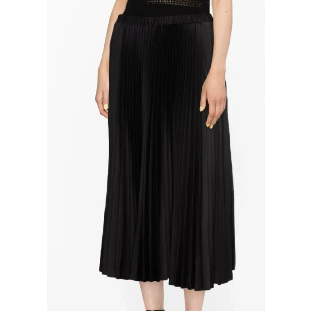 Jil Sander Zwarte Plissérok Black Dames