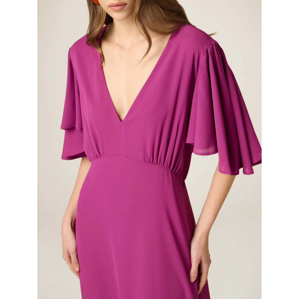 Oltre Lange Jurk met Vleermouwen Purple Dames