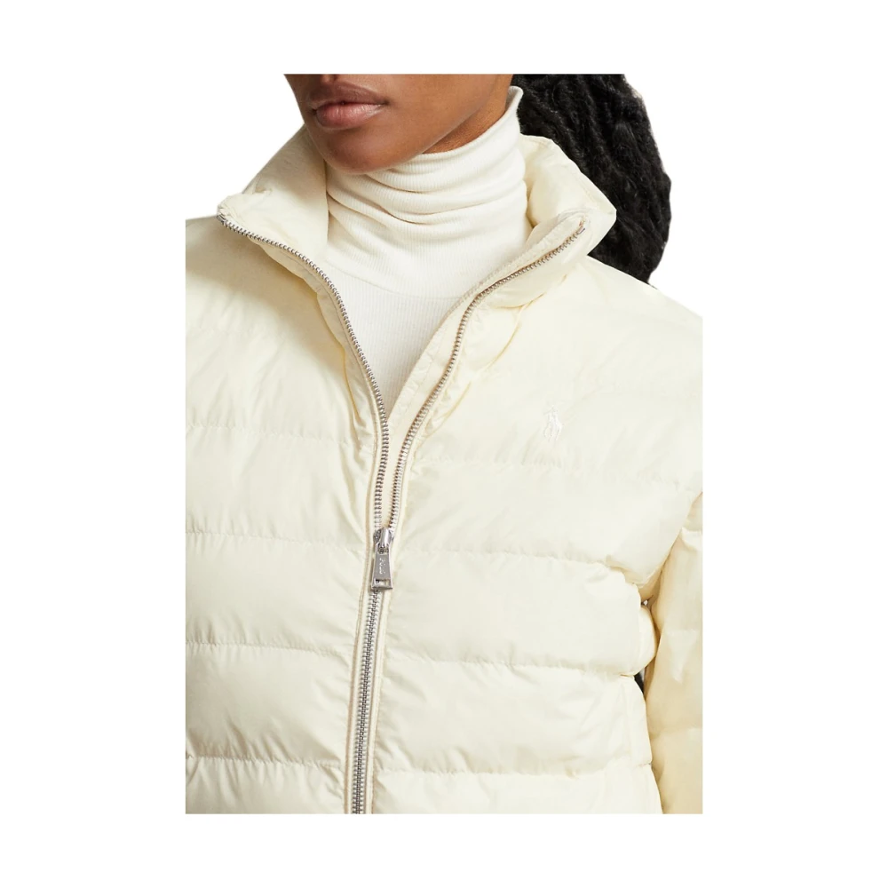 Polo Ralph Lauren Crème Waterbestendige Geïsoleerde Jas Beige Dames