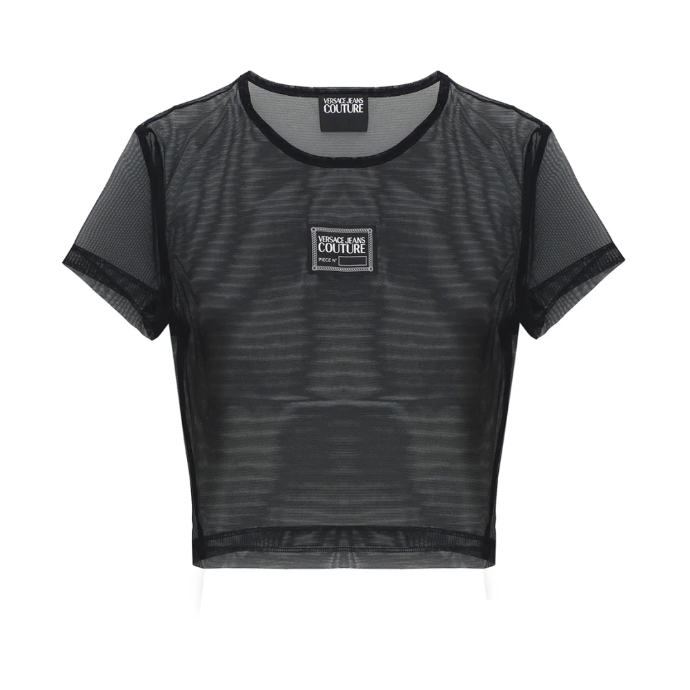 Versace Jeans Couture Zwarte T-shirts en Polos Black Dames