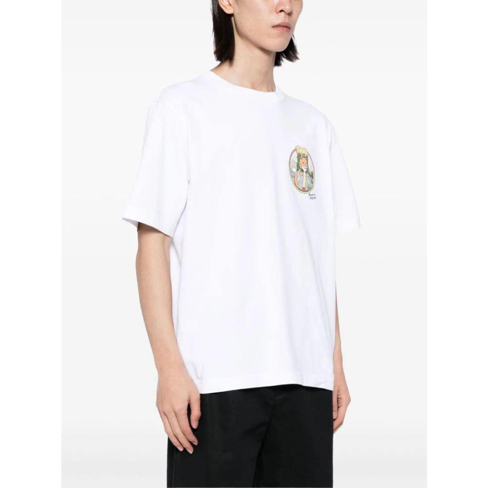 Maison Kitsuné Vos Oversize Tee-Shirt Wit White Heren