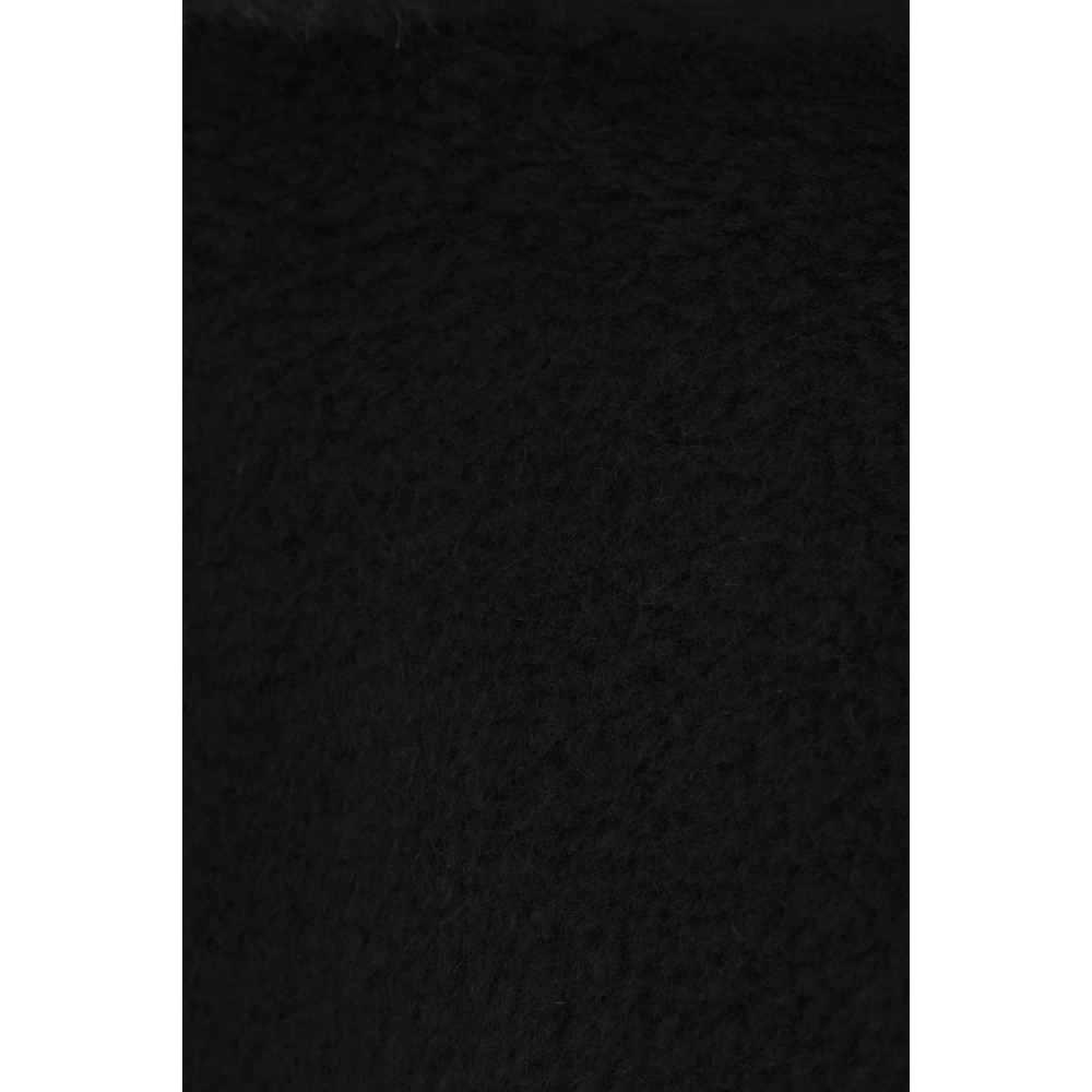 Max Mara Zwarte Teddy Oversize Jas Black Dames