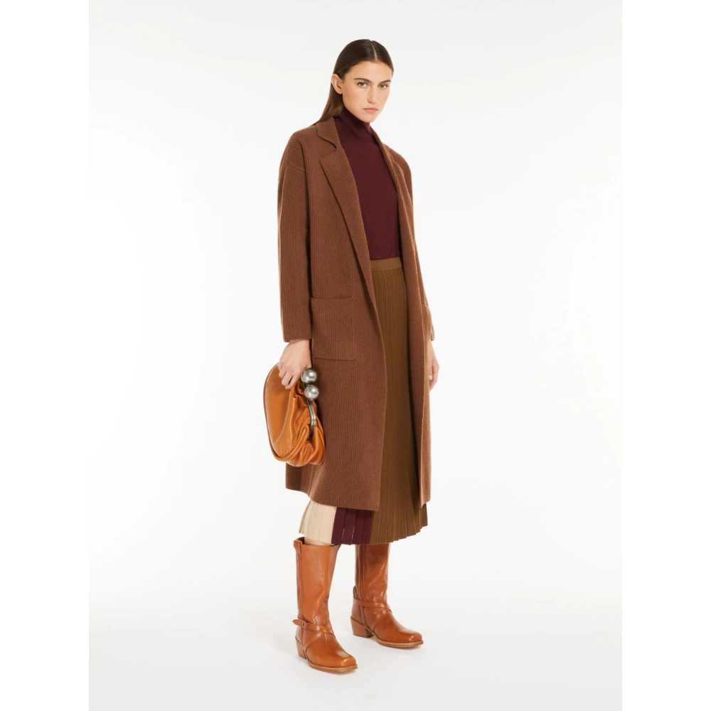 Max Mara Weekend Bruine Wollen Vest met Riem Brown Dames