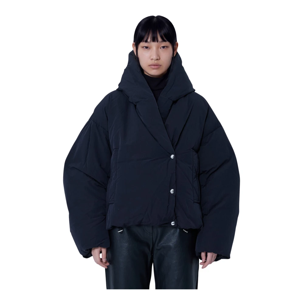 Sportmax Women's Black Padded Jacket With Oversized Collar - Woman Jackets It - 40 - Image 4