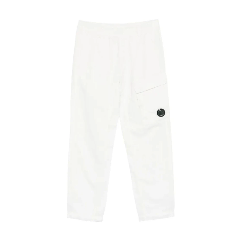 C.p. Company Pt Cargo Pant In Cotton/Linen - Male - Straight Trousers - White - S - Trousers