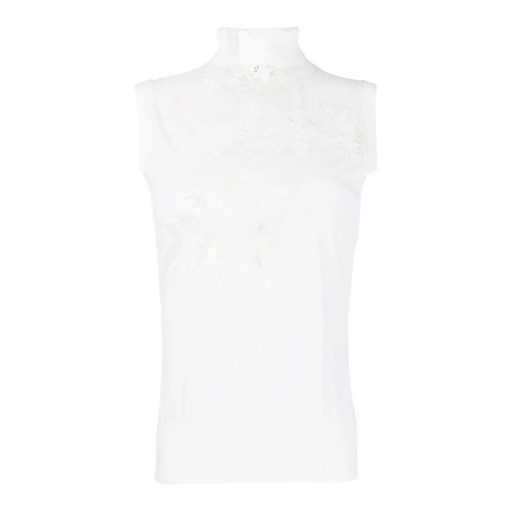 Ermanno Scervino Witte Mouwloze Wollen Tanktop White Dames