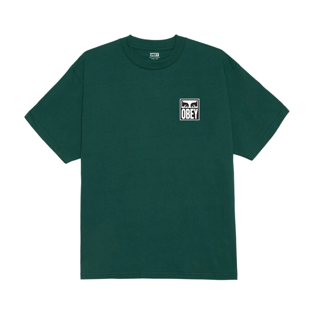 Obey Men's Green T-Shirts, L, Eyes Icon Tee