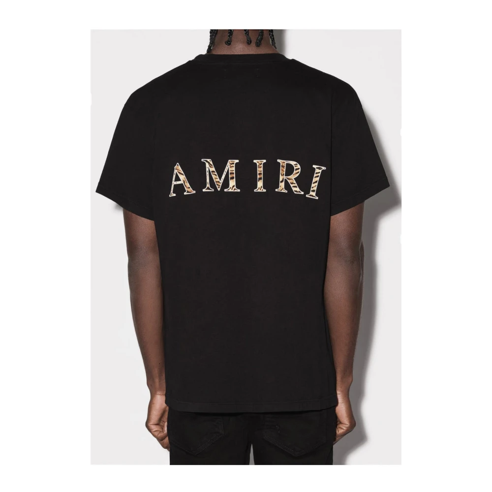 Amiri Fantasie Logo T-shirt Bedrukte Achterkant Black Heren