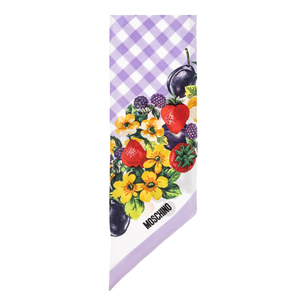 Moschino Zijden sjaal met print Purple Dames