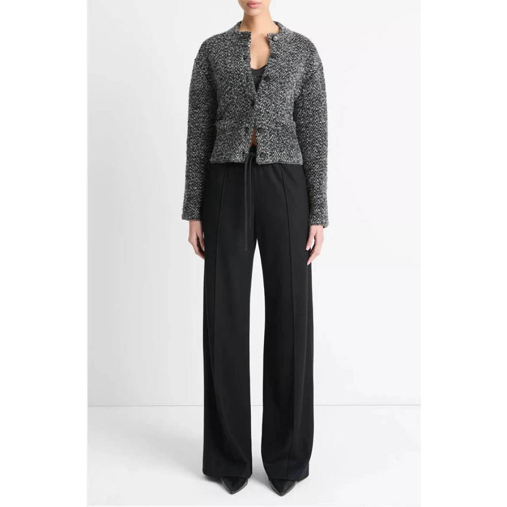 Vince Visgraat Cardigan Jas Black Dames