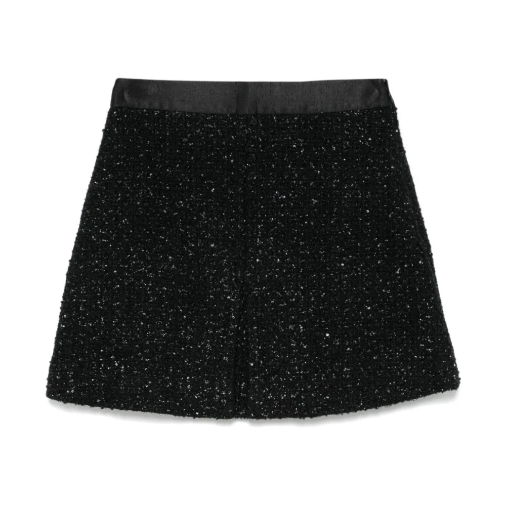 Emporio Armani Zwarte Tweed Rok met Pailletten Black Dames