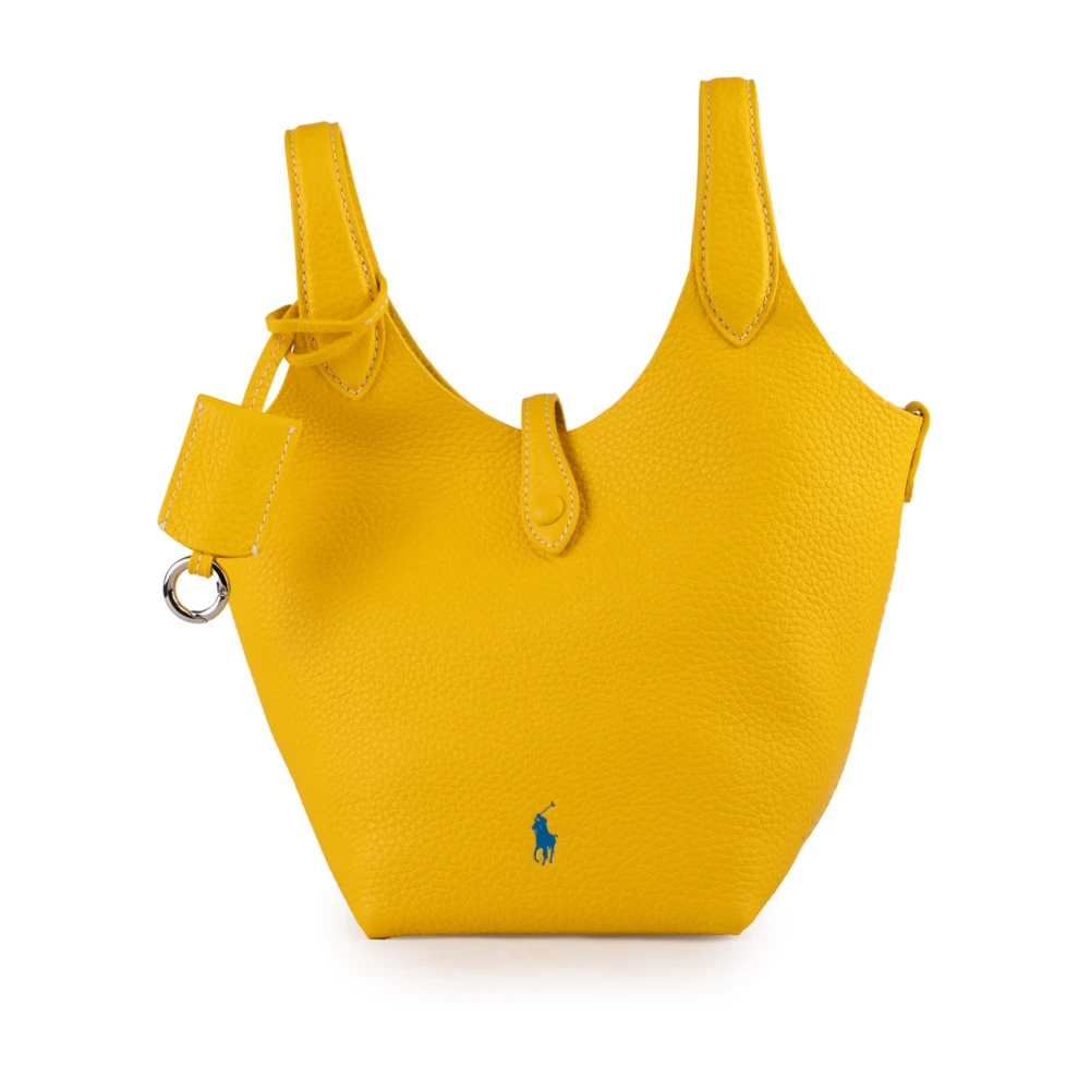 Polo Ralph Lauren Gele leren dameshandtas Yellow Dames