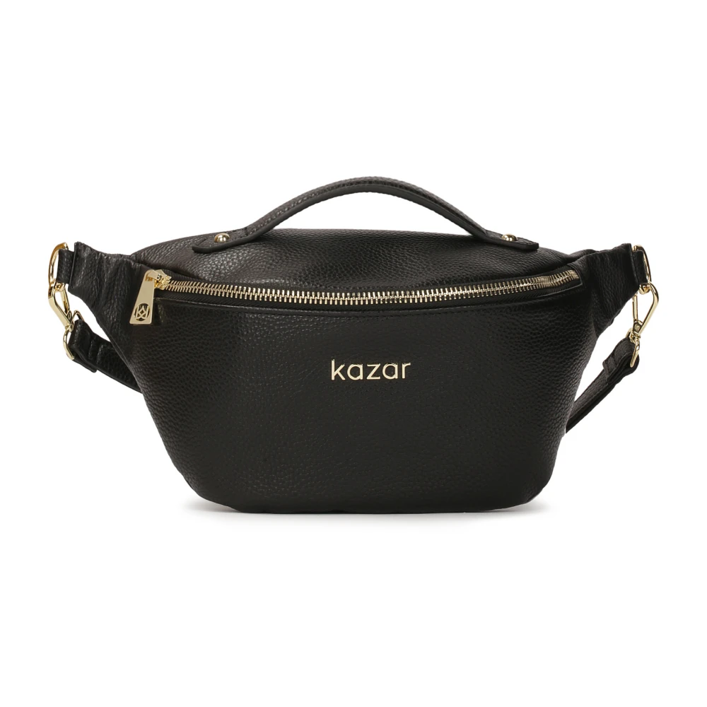 Kazar Leren heuptas in zwart met gouden hardware Black Dames