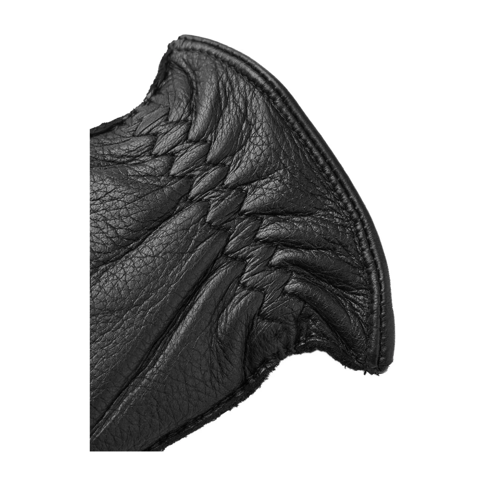 Hestra Handgemaakte Elandenleren Handschoenen met Kasjmier Voering Zwart Black Heren