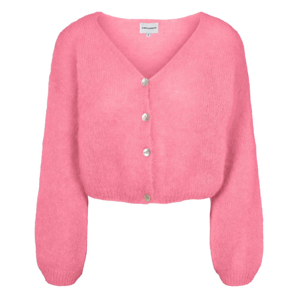 American Dreams Roze Cropped Mohair Vest Pink Dames