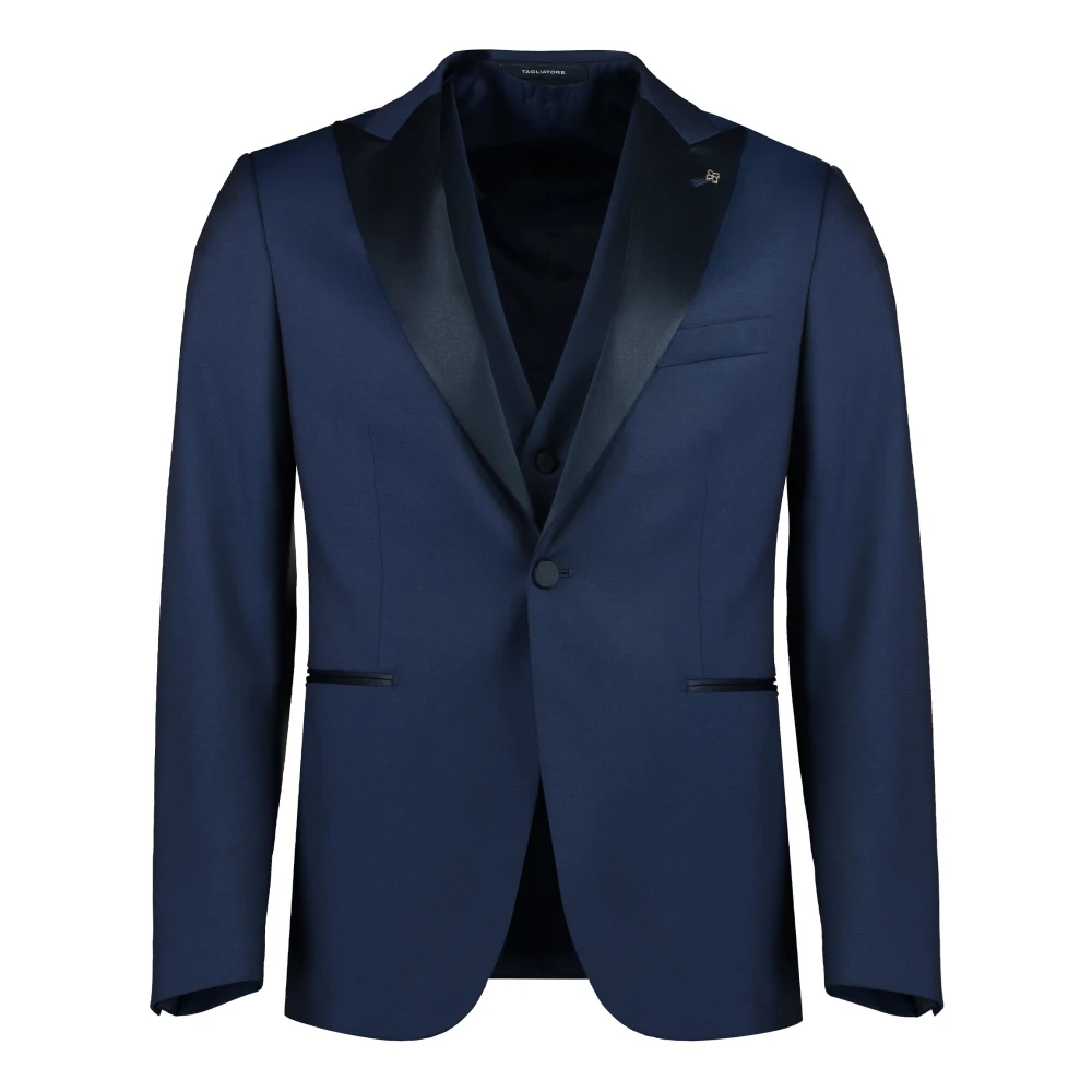 Tagliatore Wollen Driedelig pak Blue Heren
