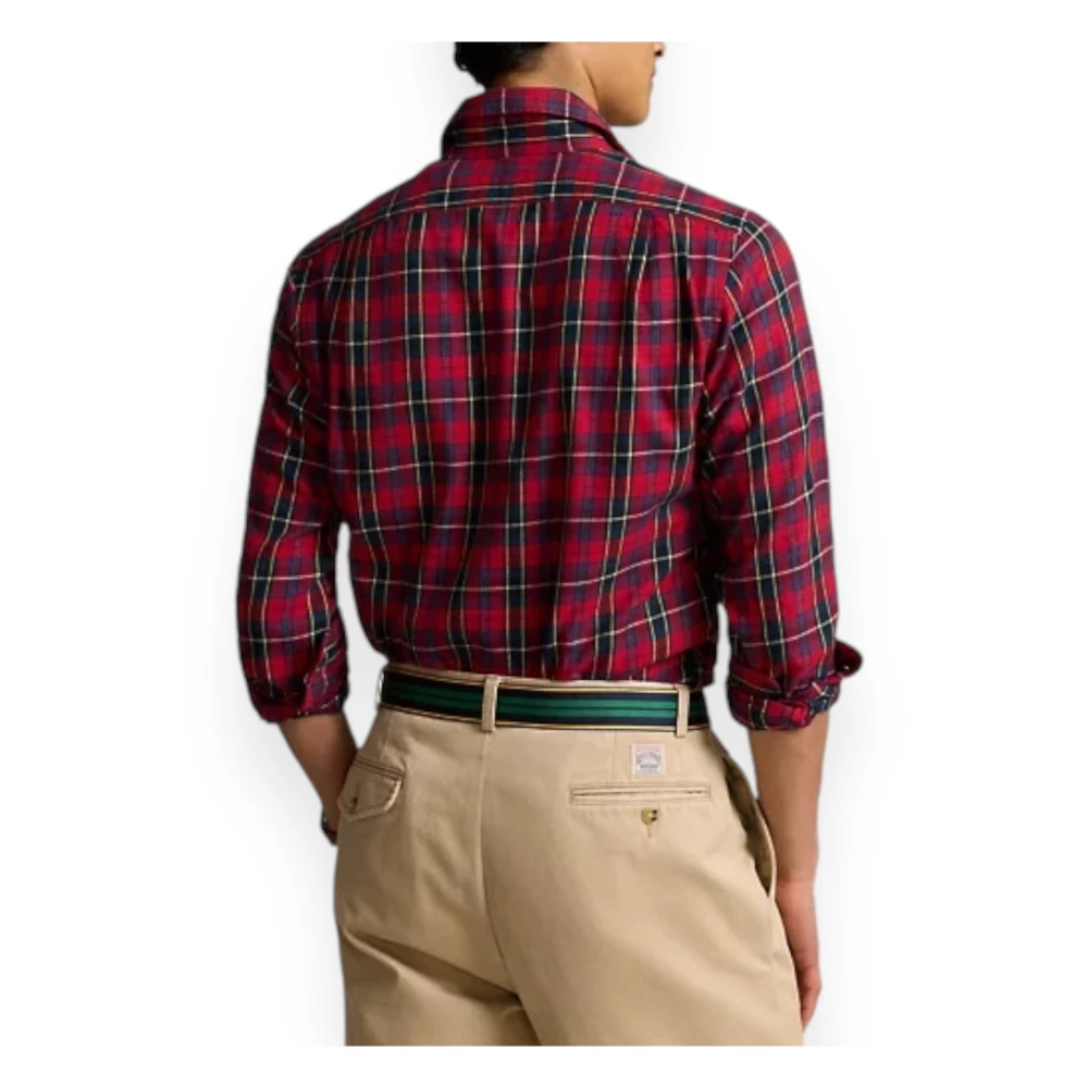 Polo Ralph Lauren Custom-Fit Twill Geruite Overhemd Red Heren