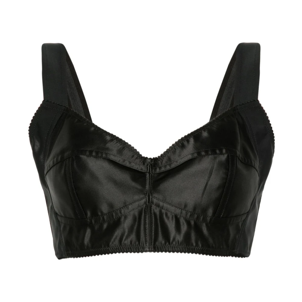 Dolce & Gabbana Mujer Negro - Top Corsé Corto - Tops - L