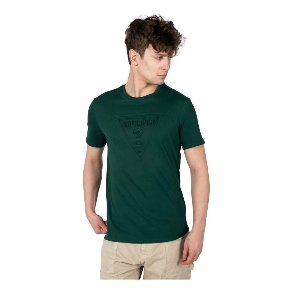 Guess Klassieke Ronde Hals T-Shirt Green Heren