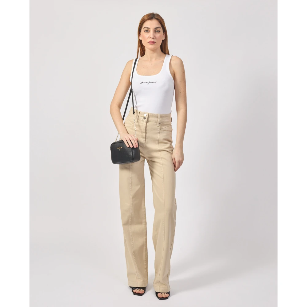 Hugo Boss Beige Casual Broek met Dubbele Knoop Beige Dames