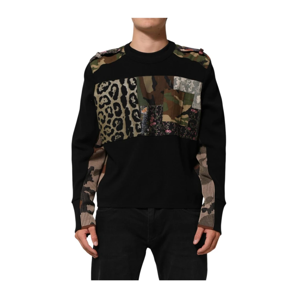 Dolce & Gabbana Crew Neck Pullover - Male - Sweatshirts - Black - M - Sweatshirts & Hoodies - Image 3