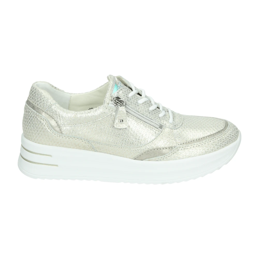 Waldläufer Gouden Sportieve Lage Schoenen met Uitneembaar Voetbed Dames Schoenen Beige