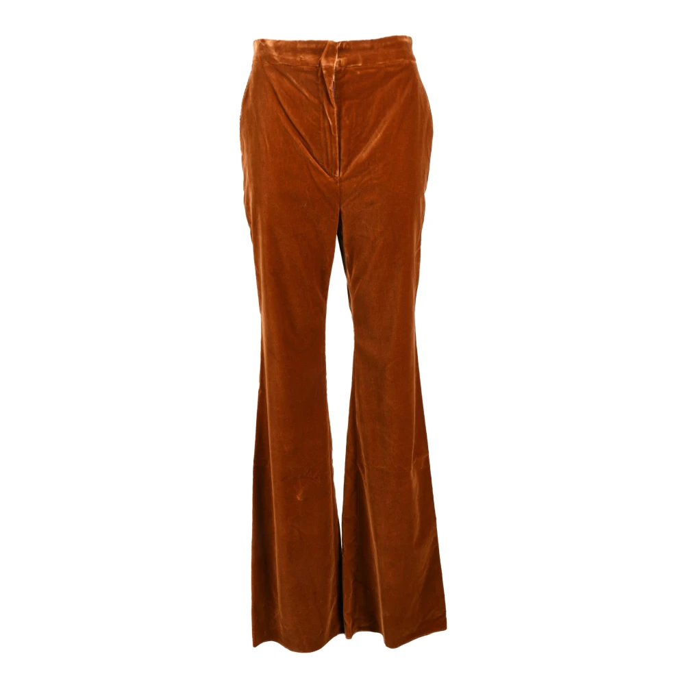 Max Mara Studio Katoen Elastaan Broek Brown Dames
