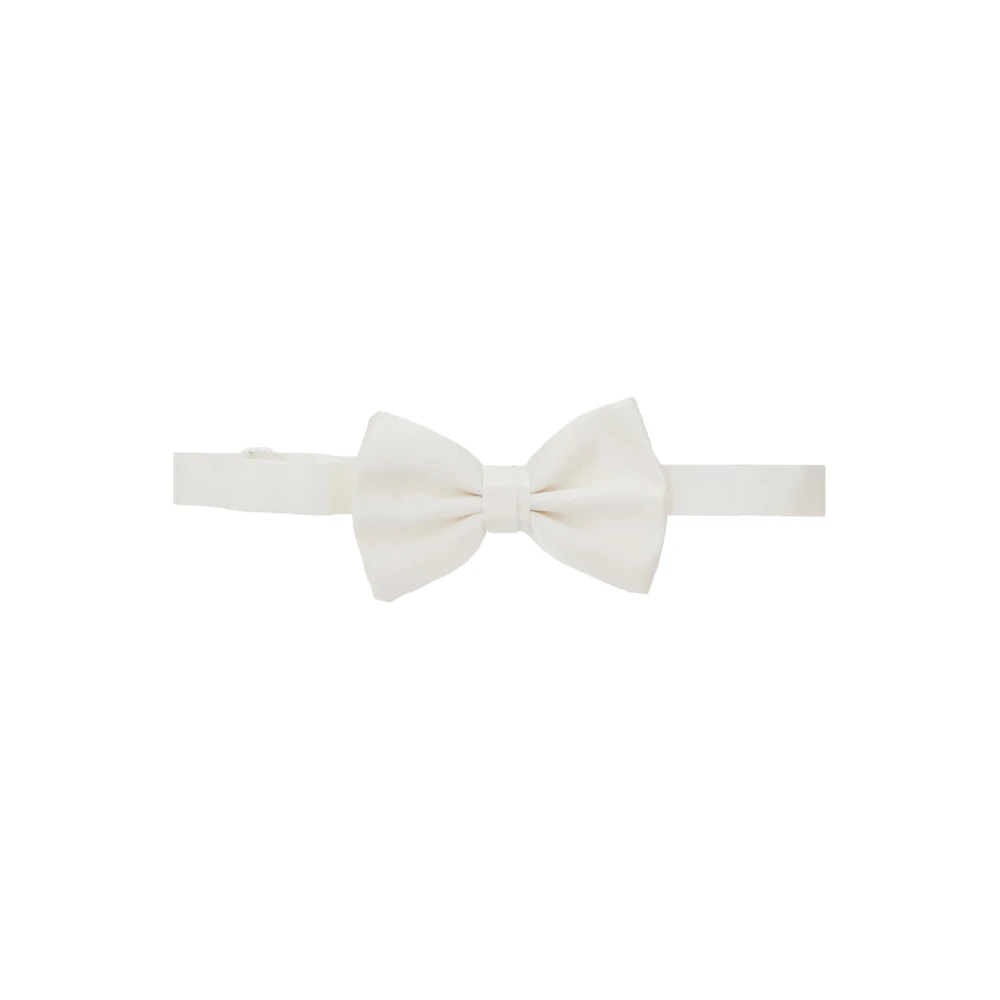 Emporio Armani Hombre Blanco - Pajarita Anudada De Seda Microtexturizada - Accessories - One Size - Pajarita Anudada De Seda Microtexturizada