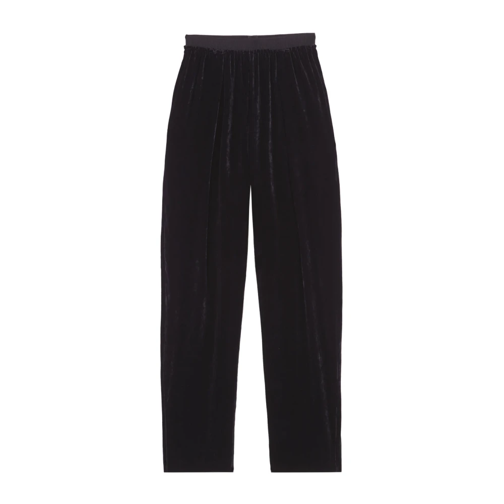 Cortana Roisin zwarte fluwelen broek Black Dames