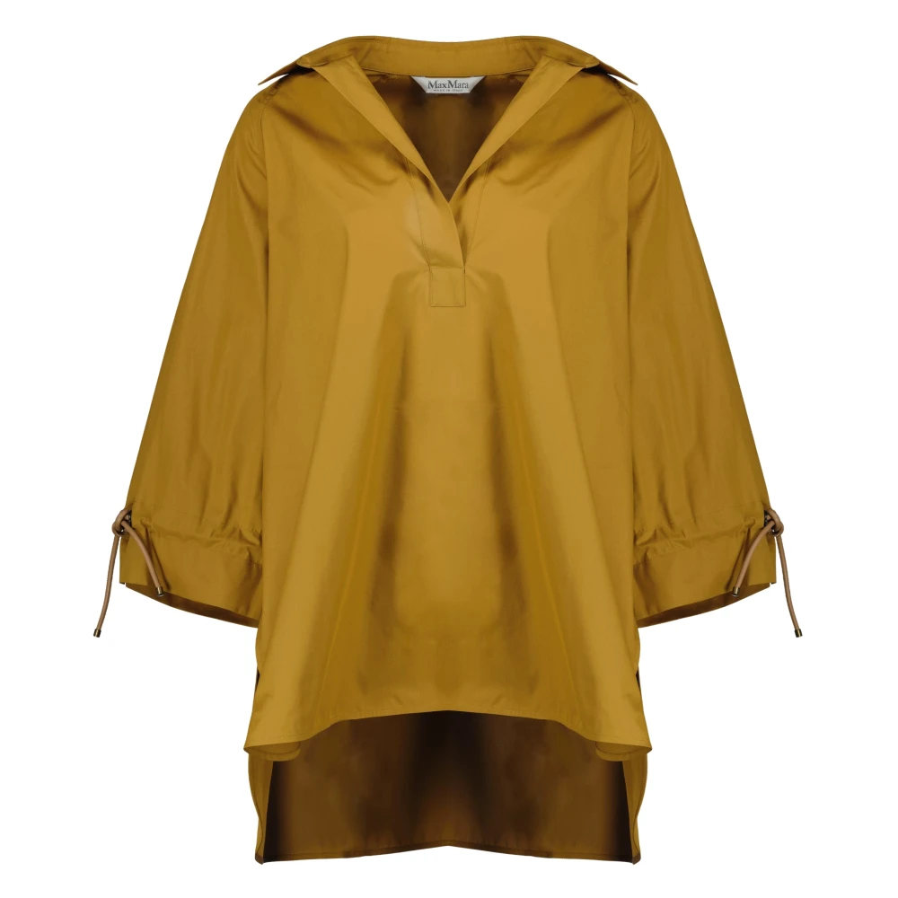 Max Mara Vrouw Bruin Overhemden Dames, S, Katoen, Adorni Blouse