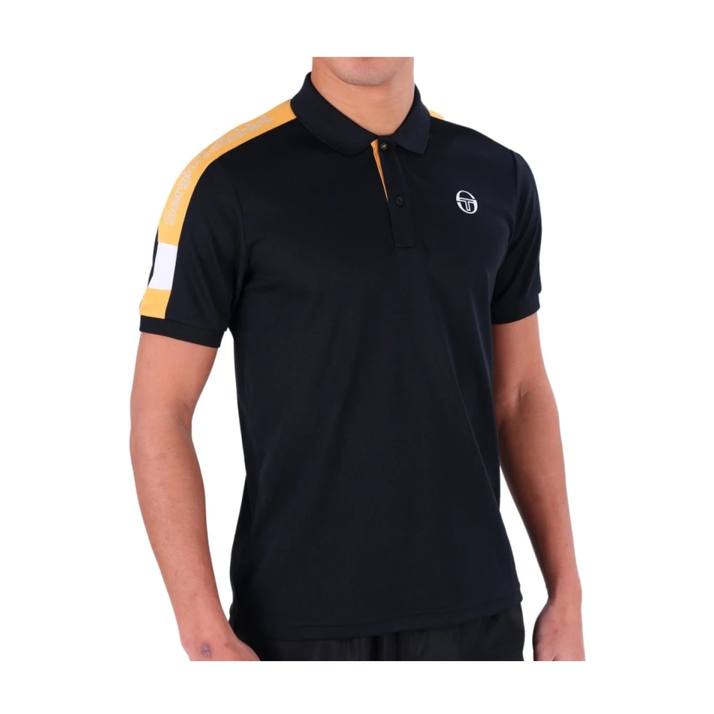 Sergio Tacchini Zwarte Polo Sport Logo Cross Shirt Black Heren