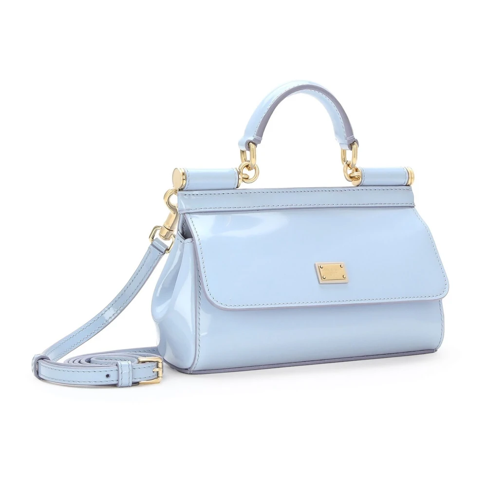 Dolce & Gabbana Heldere Blauwe Leren Crossbody Tas Blue Dames