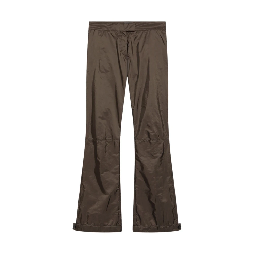 Miu Miu Technical Fabric Trousers - Female - Straight Trousers - Brown - Xs - Trousers