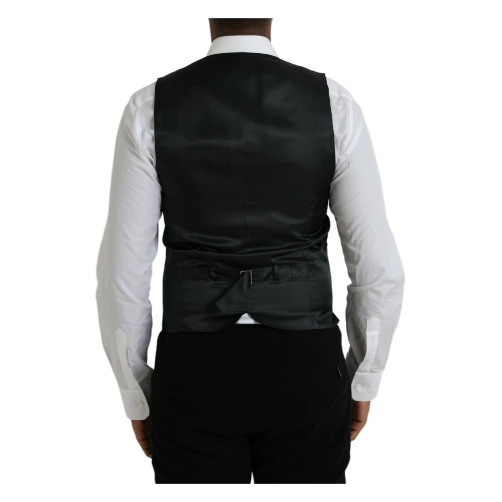 Dolce & Gabbana Grijze Wol Formele Jurk Vest Gray Heren