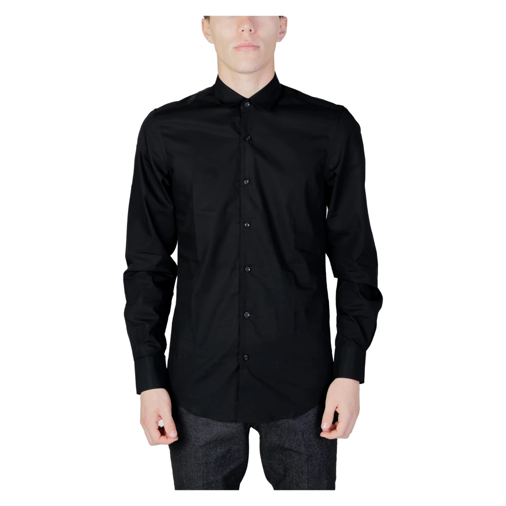 Antony Morato Men's Black Casual Shirts, 2XL, Long Sleeve Cotton Shirt Collection