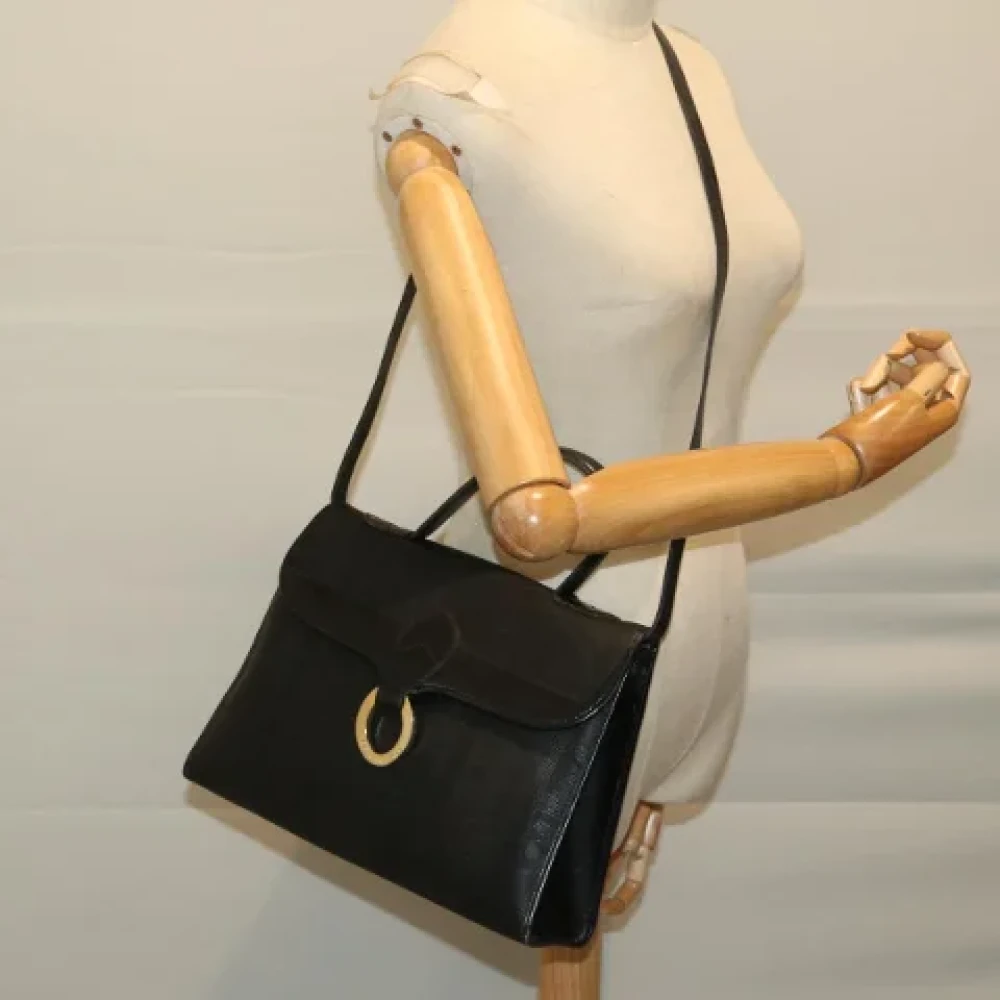 Dior Vintage Pre-owned Leather shoulder-bags Black Dames