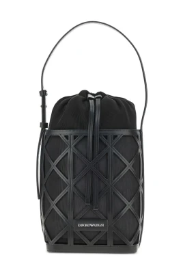 Leather and Mesh Bucket Bag