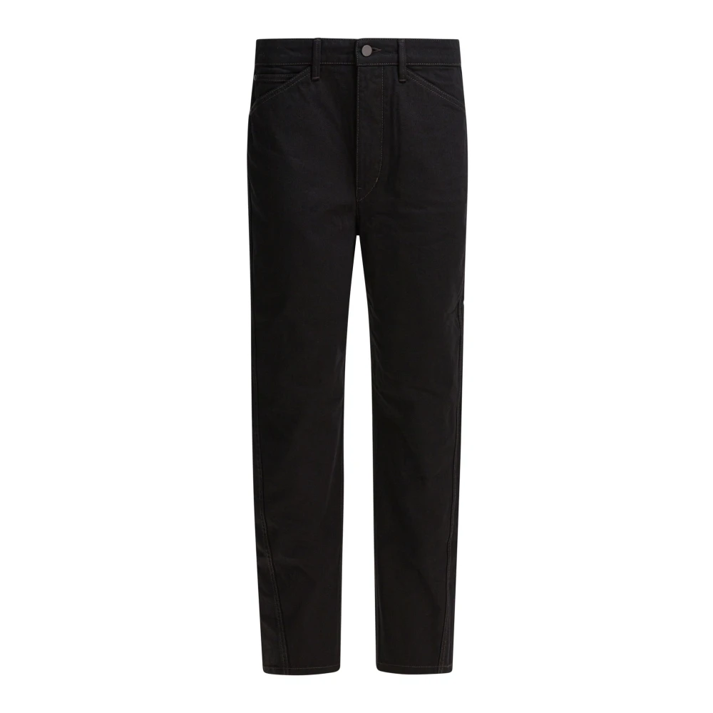 Lemaire Black Straight Fit Jeans, Female, Xs, Five Pockets Twisted Trousers