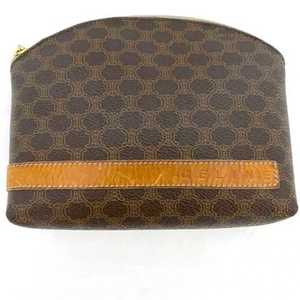 Celine Vintage Pre-owned Canvas clutches Brown Dames