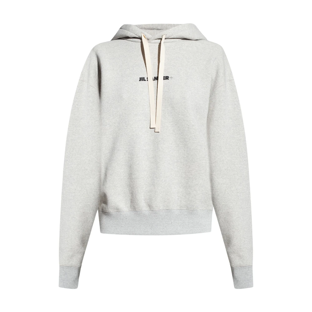 Jil Sander Women's Gray Hoodies, S, Logo Hoodie