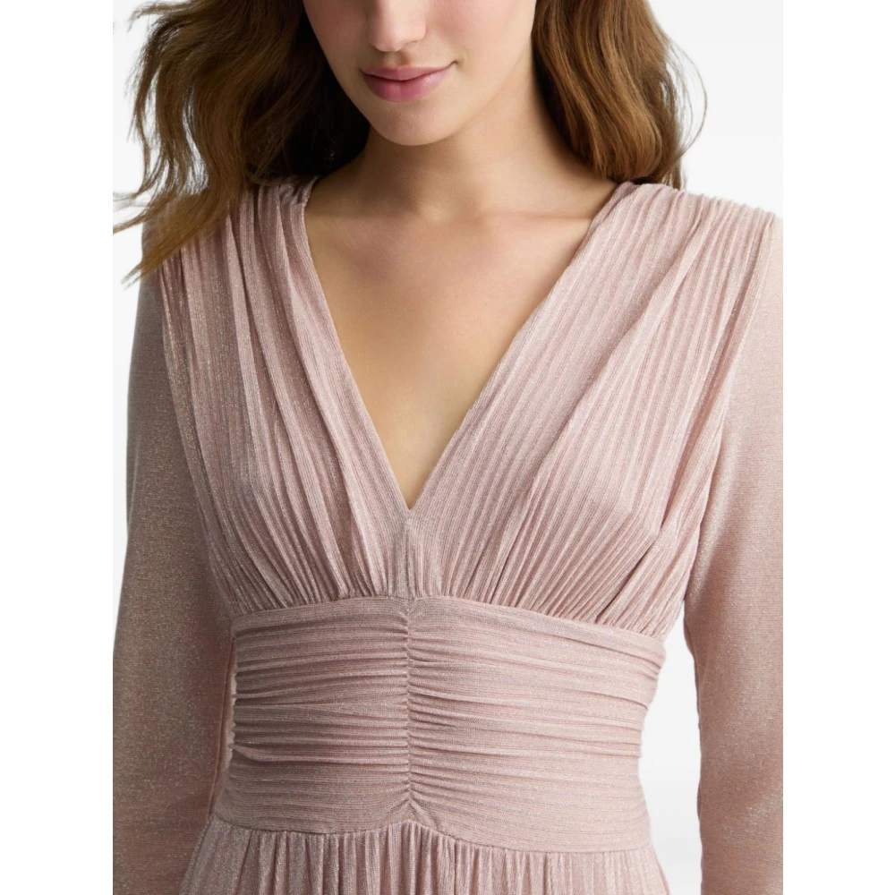 Liu Jo Roze V-hals jurk met zijsplit Pink Dames