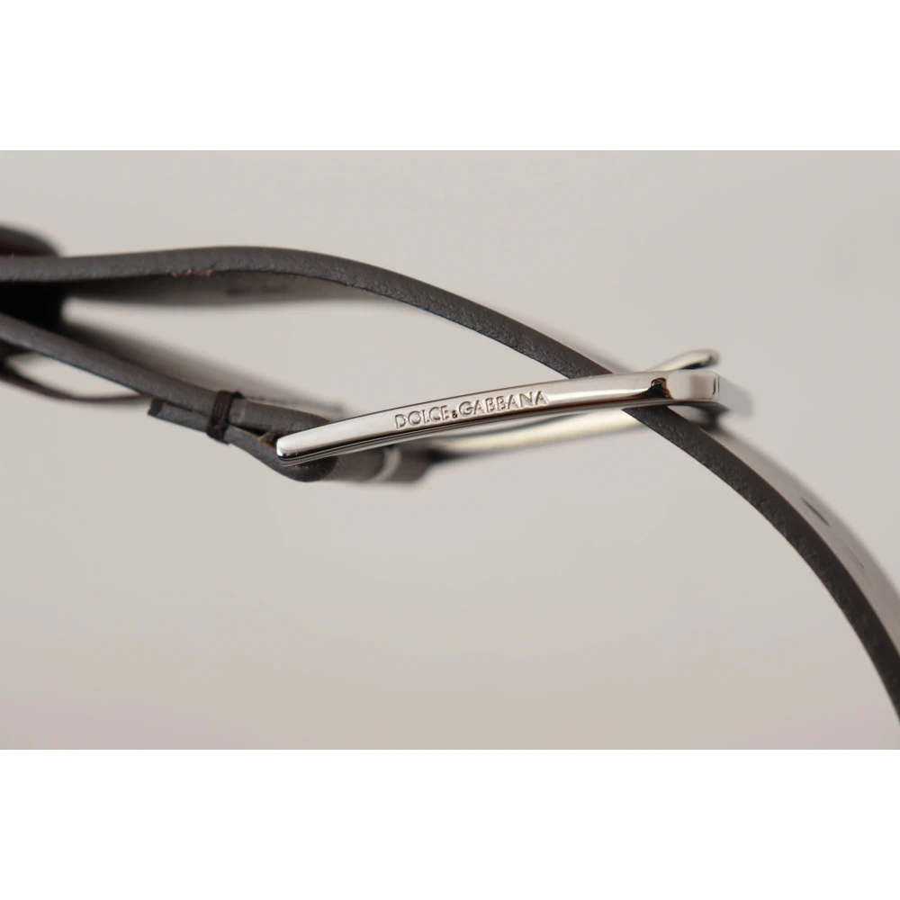 Dolce & Gabbana Elegante donkerbruine leren riem Brown Heren