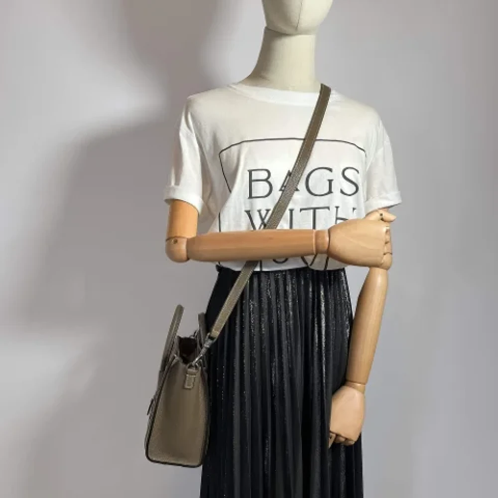 Celine Vintage Pre-owned Leather handbags Gray Dames
