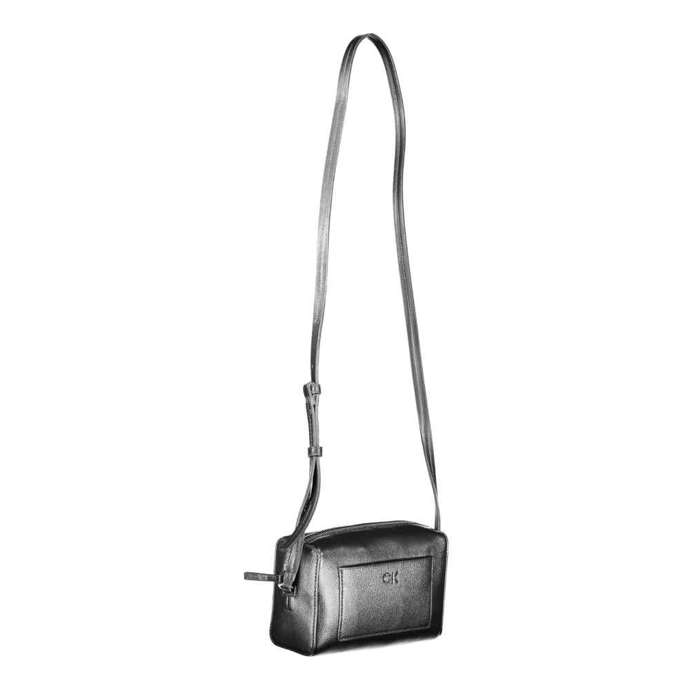 Calvin Klein Zwarte Schoudertas met Ritssluiting Black Dames