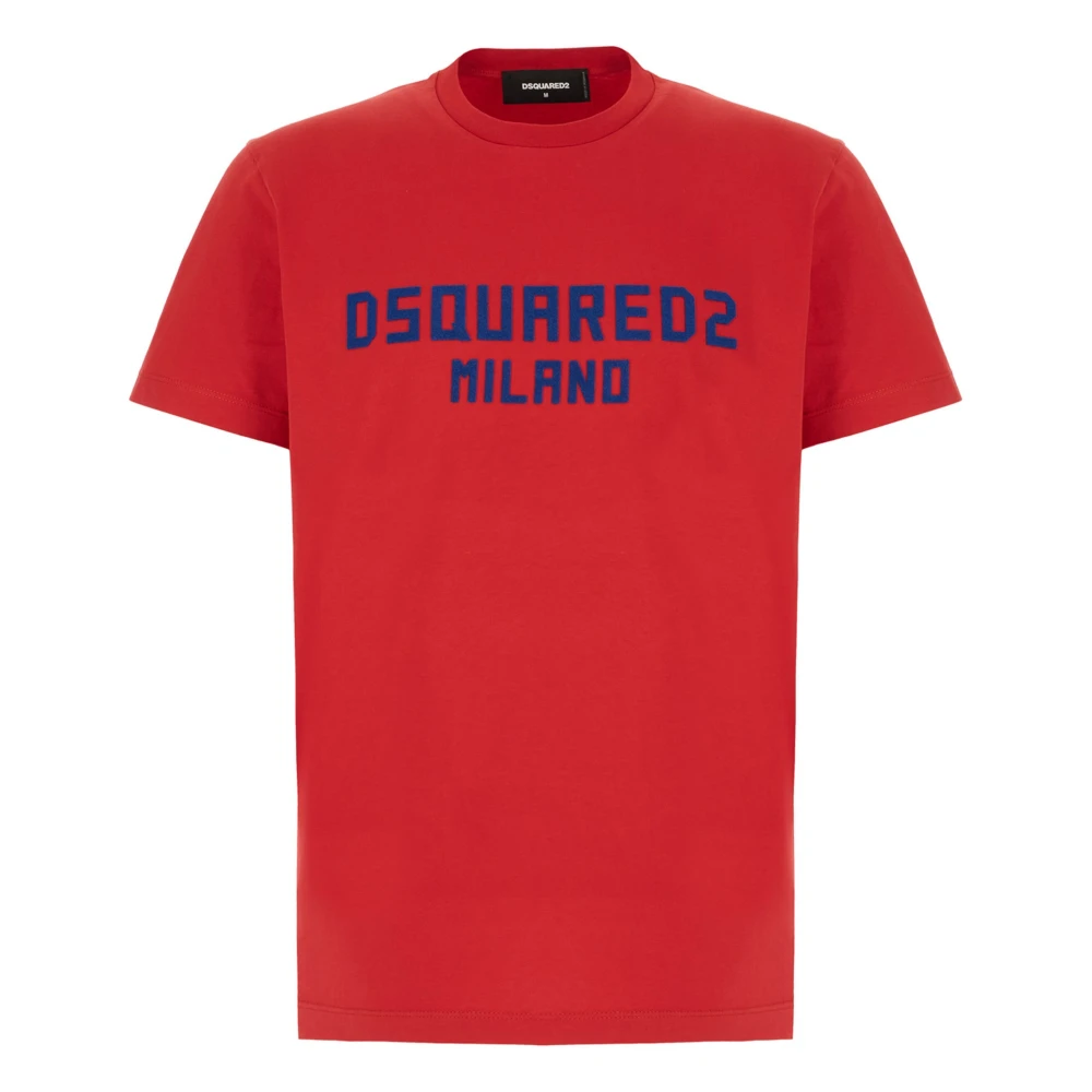 Dsquared2 Gedurfde Milano Print Korte Mouw T-Shirt Red Heren
