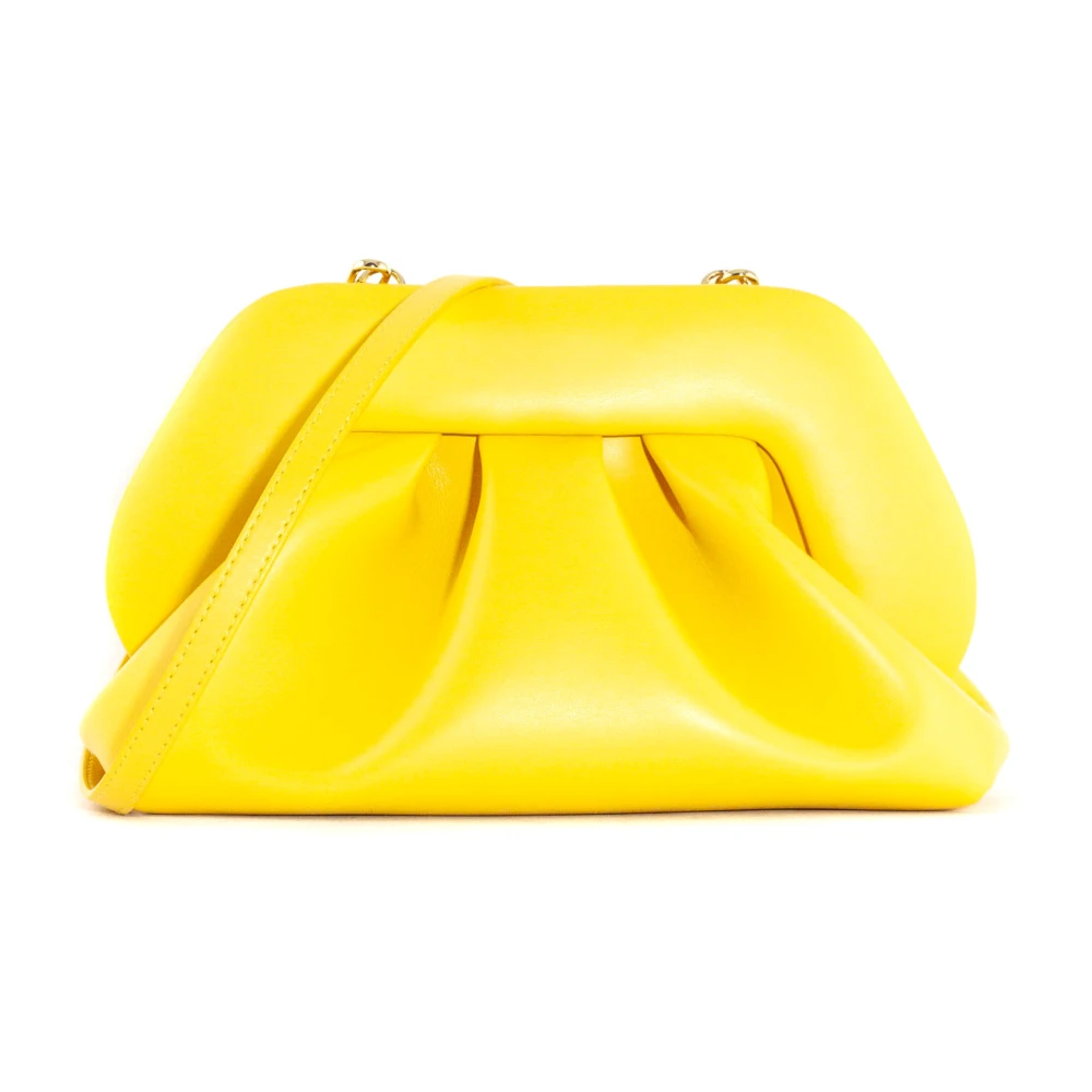 THEMOIRè Gele Tia Clutch Tas met Plooien Yellow Dames