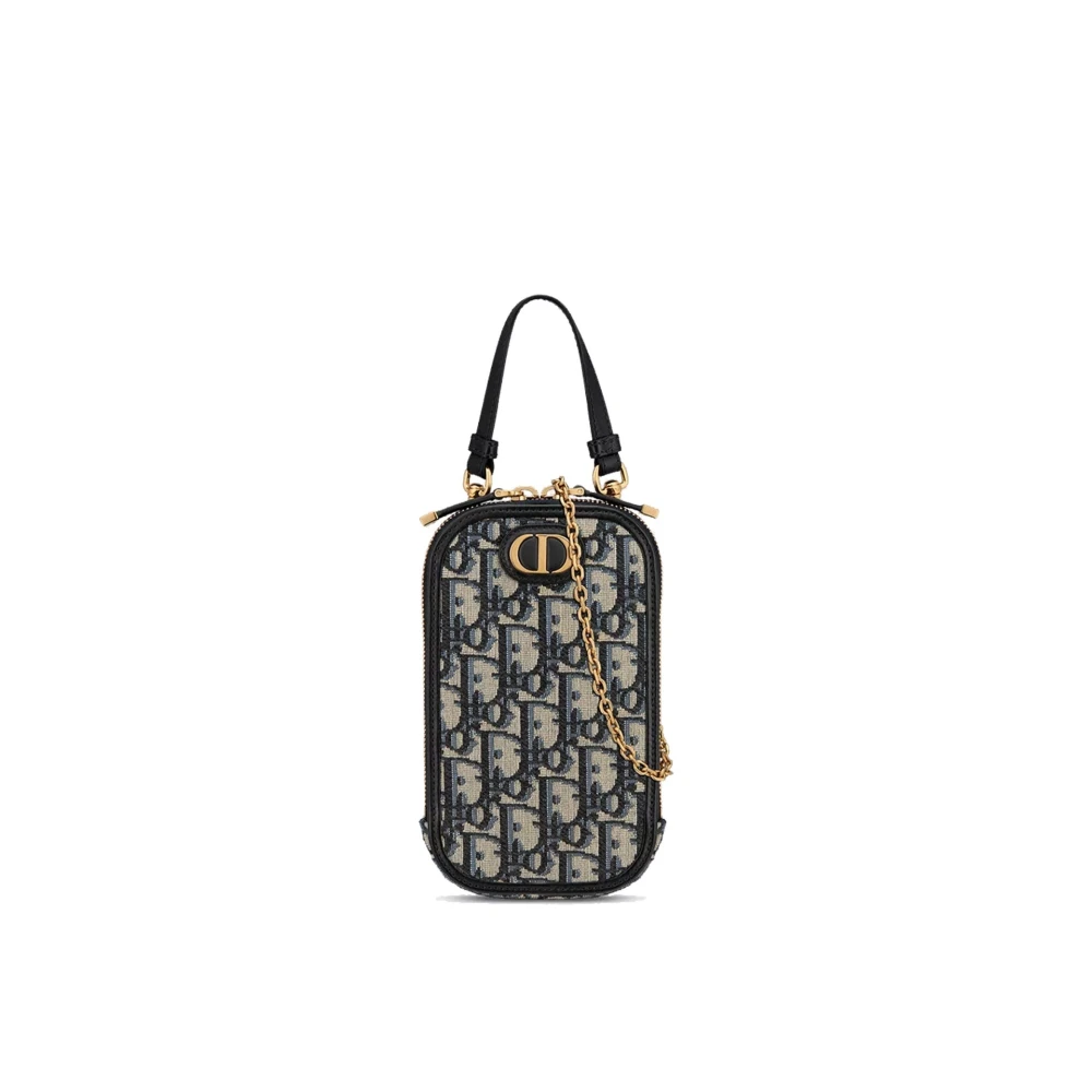 Dior Montaigne Telefoonhoesje met Kettingband Blue Dames