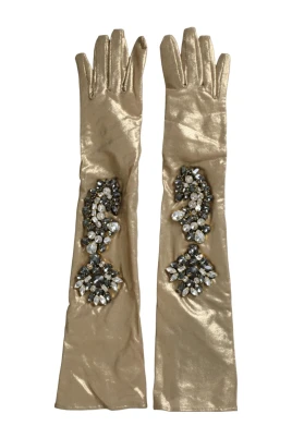 Satin Crystal Armslånga Handskar
