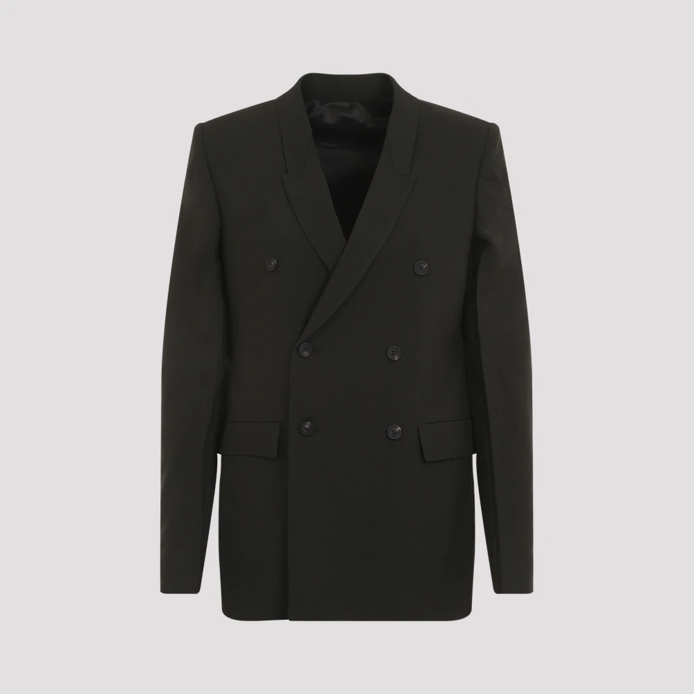 Rick Owens Groene Wollen Jas Elegante Stijl Green Dames